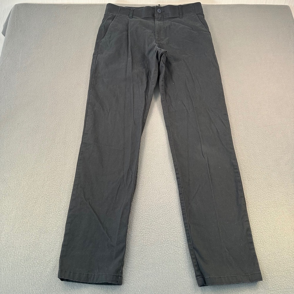 Lee Extreme Motion Slim Straight Pants Mens 33x34 Black Chino Stretch 104274540